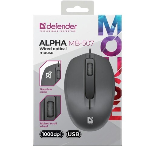 Alpha MB-507 1000DPI 3P káblová optická myš čierna