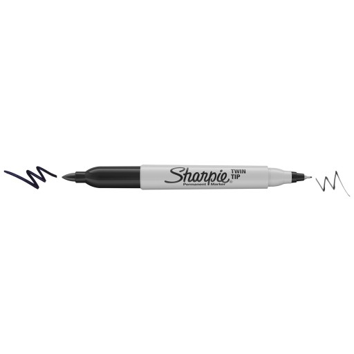 Sharpie Marker obojstranný čierny permanentný vodotesný tenký hrubý