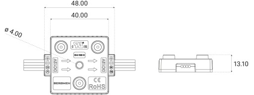 Digitálny LED modul BERGMEN XN-3 RGB IC 12VDC 0,6W 110° 3x5050SMD IP66