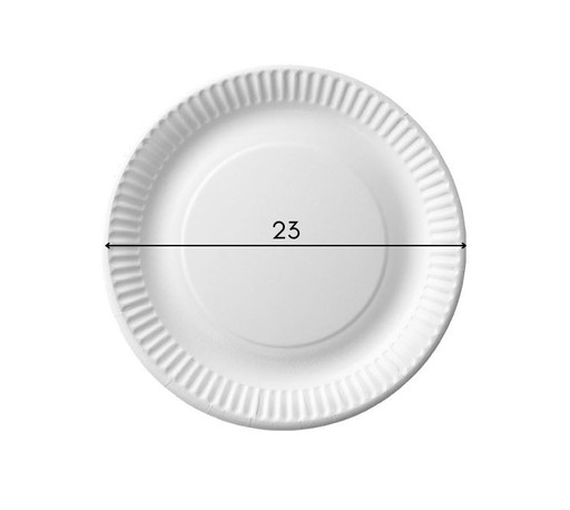 JEDNORÁZOVÉ PAPIEROVÉ TANIERE, BIELY, 23 cm, 50 ks