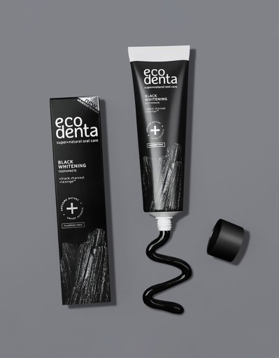 BEZFLUORIDOVÁ ZUBNÁ PASTA ČIERNA S UHLÍKOM ECODENTA 100ml