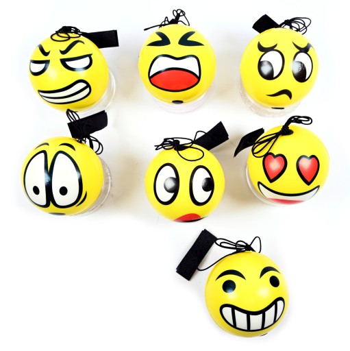 ŽLTÁ GUĽA NA GUMA 7,6 cm Soft JOJO SA ODRAZÍ SPÄŤ DO RUKY EMOTE