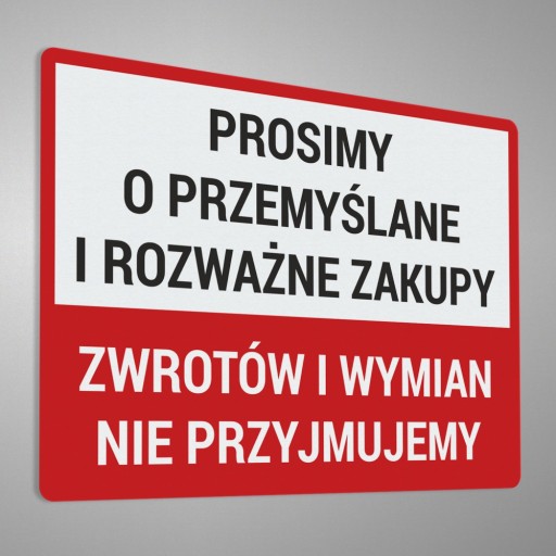 Neakceptujeme vrátenie tovaru - Nálepka 15x20