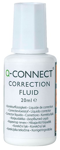 Q-CONNECT tekutý korektor so štetcom, 20 ml