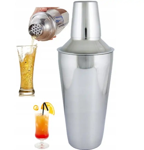 Trojdielny barmanský shaker, oceľ, 0,5l KH-1239