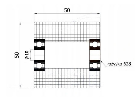 PLASTOVÝ VALEC 50X50/10mm NA PALETOVÝ VOZÍK