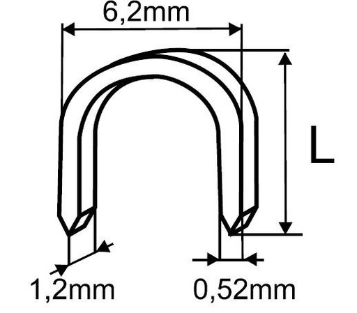 POLOKRUHOVÉ SVORKY TYP S, 12MM, 6,2*1,2MM, 1000 KS