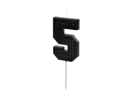 Narodeninová sviečka číslo 5 - čierna