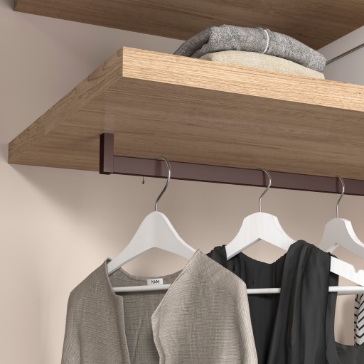 Sada úchytiek na šatníkovú tyč LUXE EMUCA Mokka pravá + ľavá
