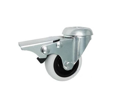 50 mm otočné nábytkové kolieska s PVC/gumovým otvorom a Zabi brzdou