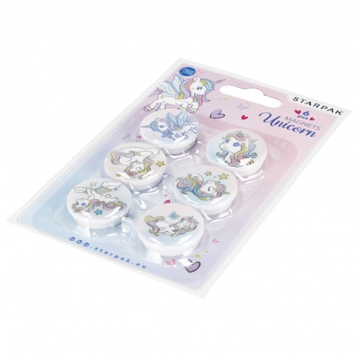 Magnety na dosky 33mm 6ks Starpak jednorožce