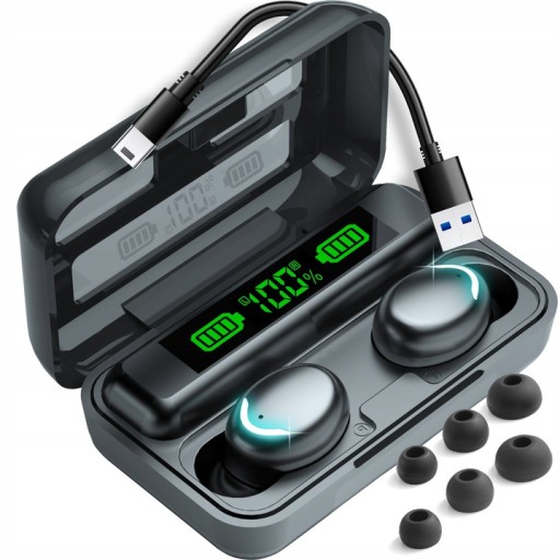 Bezdrôtové slúchadlá Bluetooth 5.1 F9+ Powerbank Model 2024 Mikrofón