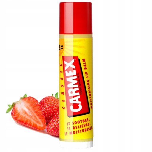 Carmex Strawberry Strawberry ochranný balzam na pery tyčinka na pery SPF15 4,25g
