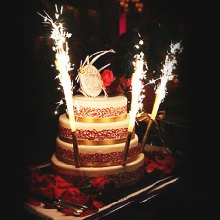TORTA FONTÁNA STRIEBORNÁ NÁDRŽKA NA TORTY 12CM NARODENINOVÁ SVIEČKA 1 KUS