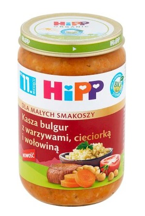 HiPP BIO Bulgur so zeleninou, cícerom a hovädzím mäsom po 11. mesiaci 220