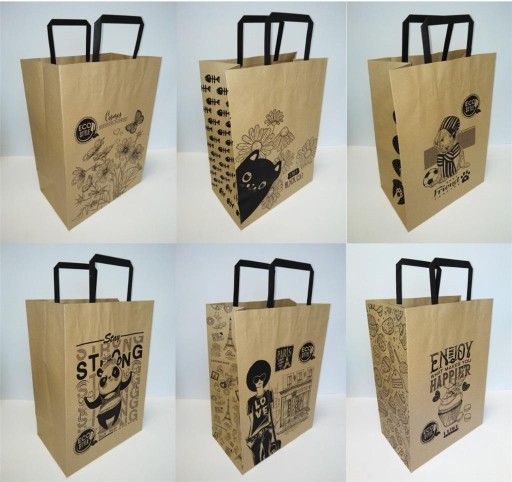 VERTIKÁLNA Kraftová darčeková TAŠKA 250X345 VEĽKOSŤ L Mix Fresh DEKORATÍVNA