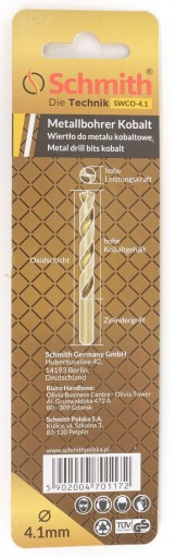 KOBALTOVÝ KOVOVÝ VRTÁK 4,1mm HSS-Co PRE LIATINU SILNÝ SCHMITH
