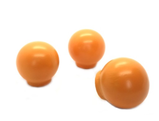 NÁBYTKOVÁ KĽÚČKA DREVENÁ GUĽOVÁ KĽÚČKA MASIVNÉ DREVO ORANŽOVÁ