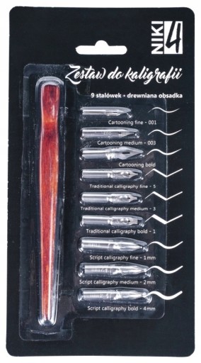 Kaligrafické pero Koh-I-Noor, sada 9 hrotov