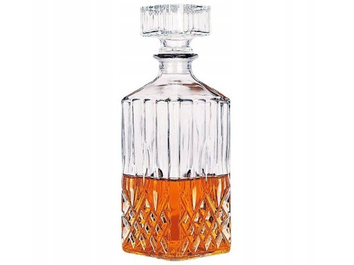 Štvorcová KARAFA NA WHISKY NA BODY S KORKOM