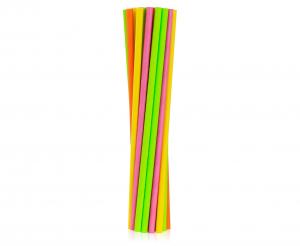 Slamky Papierové tuby Fluor mix, 6x197mm / 24ks Praktické riešenie