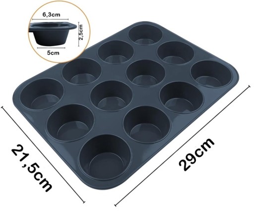 SILIKÓNOVÁ FORMA NA MUFFIN MOL NA PEČENIE 12 ks XXL
