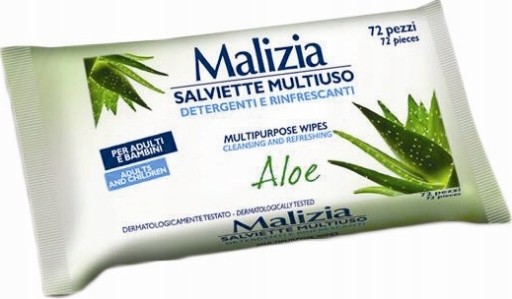 Malizia Aloe hydratačné obrúsky 72 ks