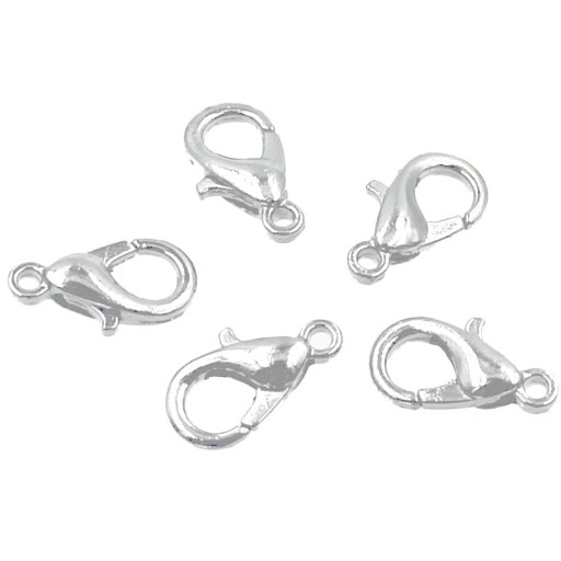 Zapínanie Karabinky 12mm 10ks Strieborná