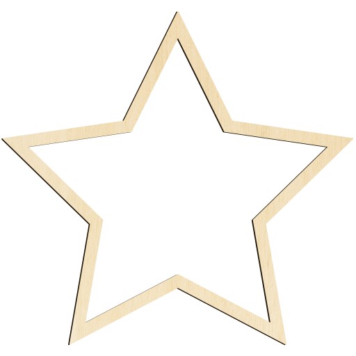 Drevené podstavce makramé STAR 5KS Star makramé prsteň vyrobený z preglejky
