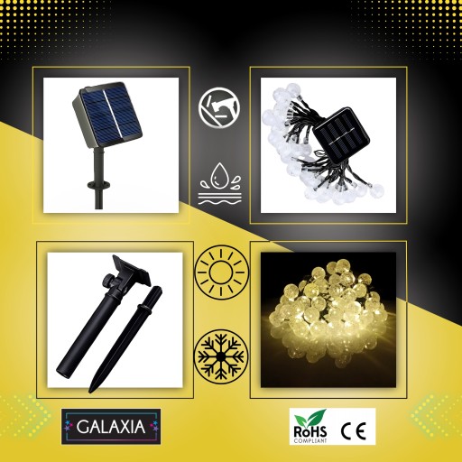 SOLÁRNA GARLANDA 5 m 50 LED solárnych záhradných svietidiel 5 m