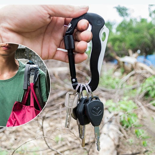 MULTITOOL OSTRÝ KARABÍNOVÝ Nôž 6V1 PREŽITIE