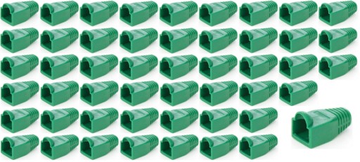 Gumový kryt na zástrčku RJ45, 50 kusov, zelený