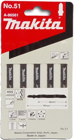 MAKITA A-86561 SADA PÍLOVÝCH LISTOV 66 / 90MM 24TPI HSS 5KS.