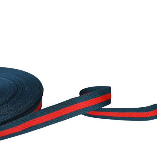 Grograin páska 30MM prúžok ZELENO-ČERVENÁ 1MB 3183