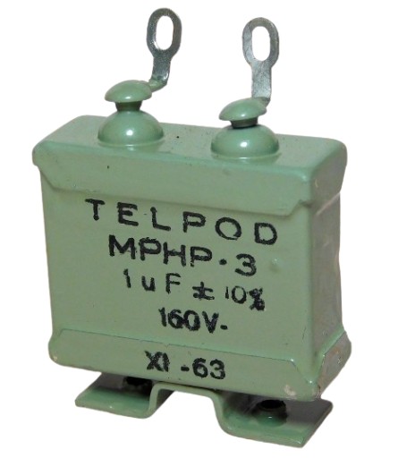 Hermetický kondenzátor 1uF 160V MPHP 3 TELPOD - cena za 2 kusy