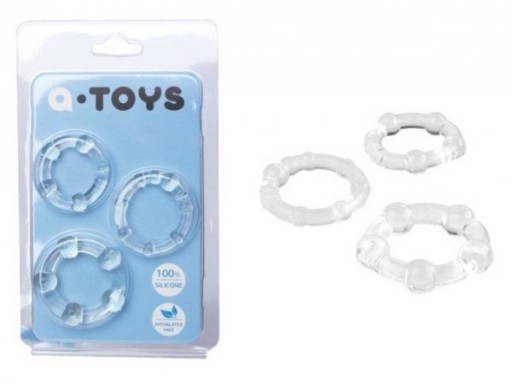 3 x A-Toys Clear ERECTION RING KRYT NA PENIS