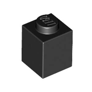 LEGO 3005 kocka Tehla 1x1 Čierna čierna