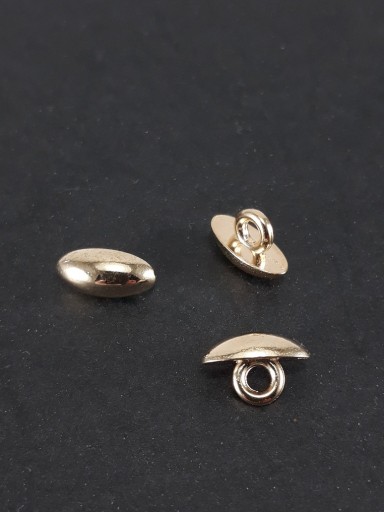 Zlatý kovový gombík 5x11mm slza, 2ks