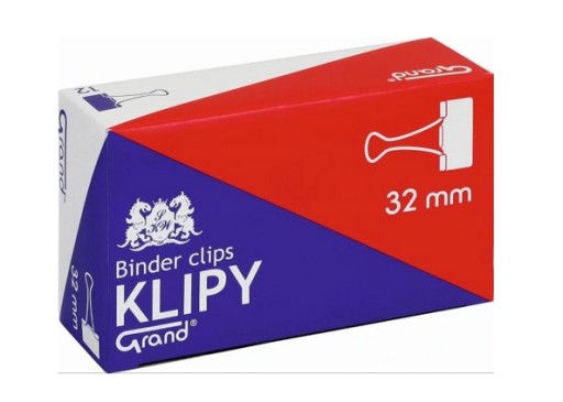 Klipy Grand 32 mm čierne 12 ks.