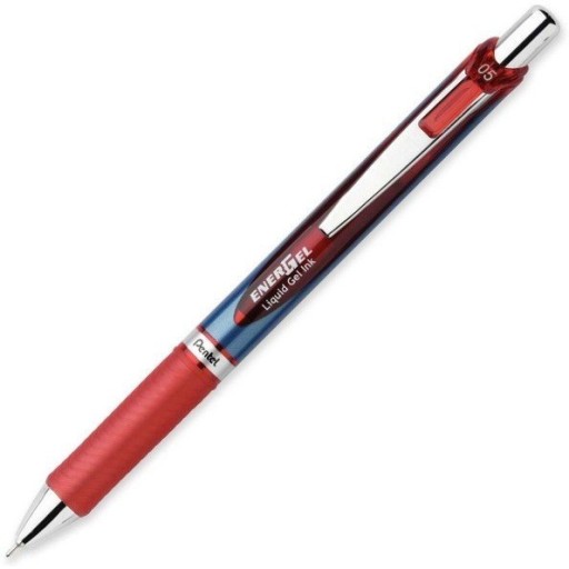 PENTEL ENERGEL BLN75 AUTOMATICKÁ DOKONČOVACIA PENTER, ČERVENÁ
