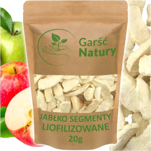 SEGMENTY JABLKA SUŠENÉ MRAZOM 20 g Sušené jablká BEZ CUKRU Leštidlo 0,02 kg