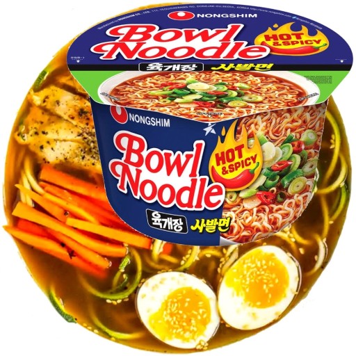 Kórejská instantná polievka v miske, pikantná horúca 100 g NONGSHIM