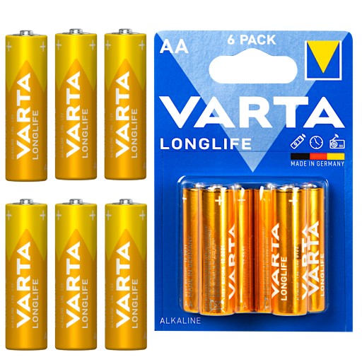 Alkalické batérie VARTA AA LR6 LONGLIFE 6 kusov