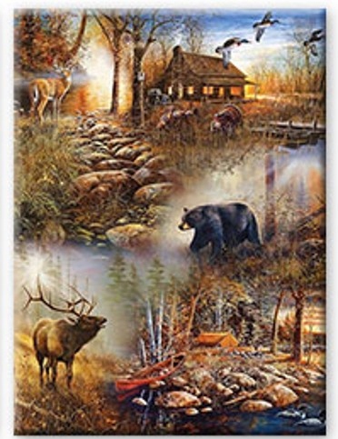 DIAMANTOVÁ MOZAIKA VYŠÍVANÉ ZVIERATKÁ V LESE 30X40CM