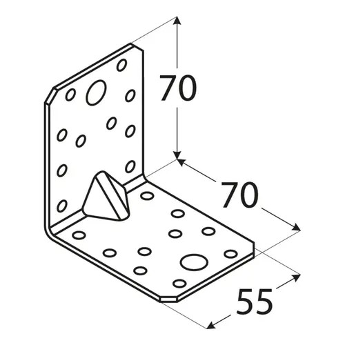 KPS4 KONEKTOR MONTÁŽNY UHOL S RAZENÍM 70x70x55x1,5 10ks DOMAX