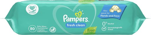 PAMPERS FRESH CLEAN VLHČENÉ Utierky 1x 80 KS