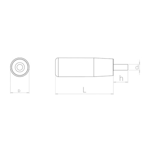 Rukoväť 21x15 so skrutkou M8