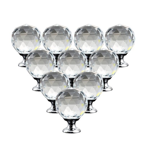 GOMBÍK, sklo CRYSTAL 30mm, brilantná NÁBYTKOVÁ ÚCHYTKA