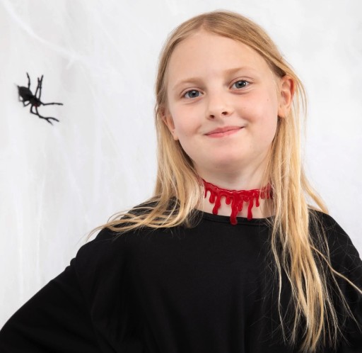 Halloweensky choker náhrdelník, imitácia krvi