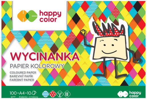 FAREBNÝ PAPIER HAPPY FAREBNÝ VYSTRIHOVACÍ BLOK A4/10k